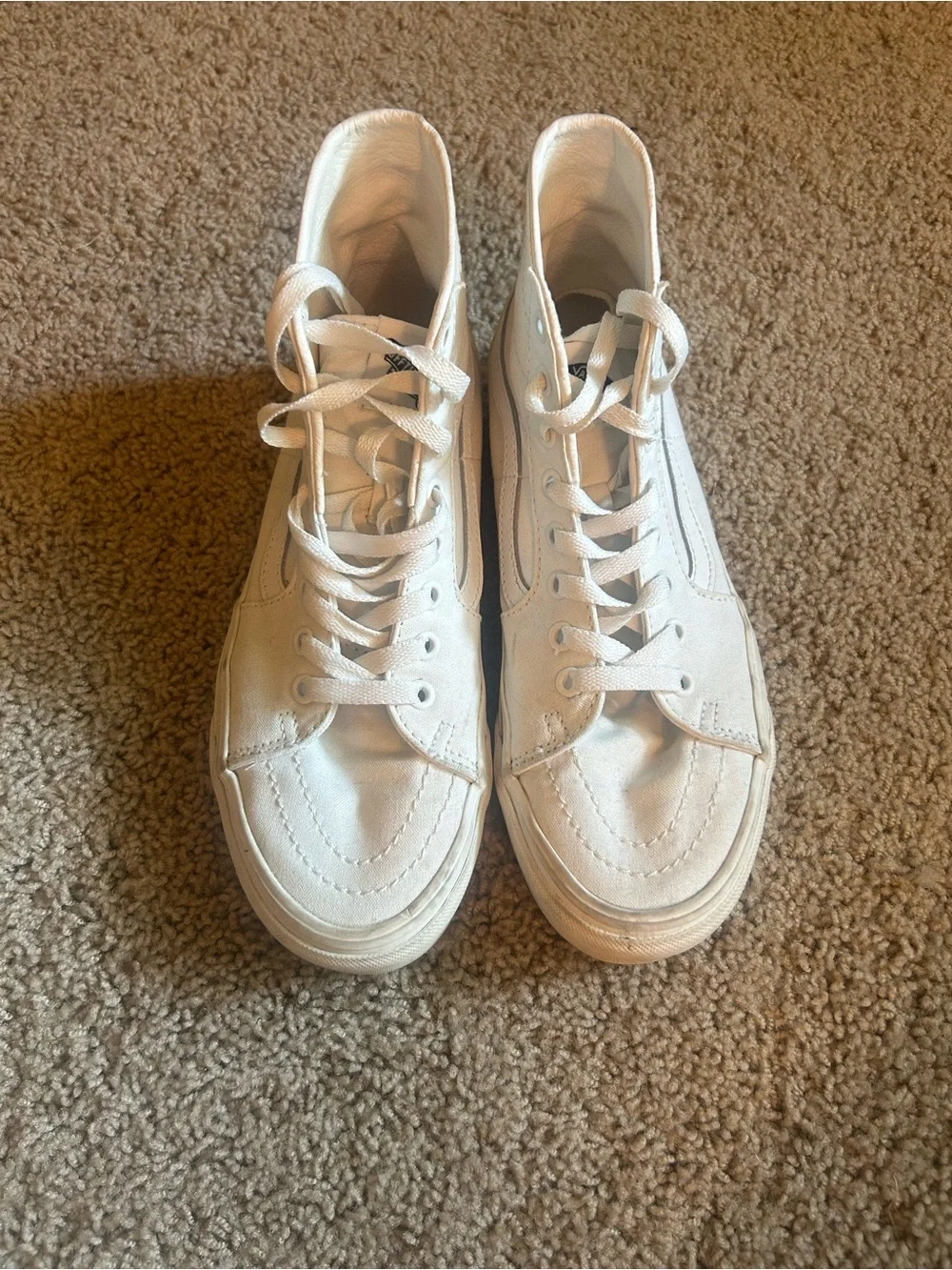 Vans Women’s White Canvas Sk8-Hi Inspired Sneakers